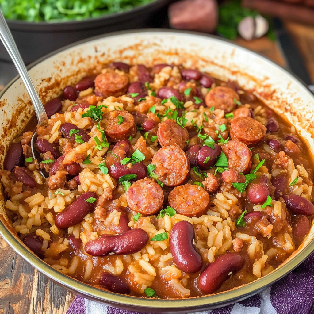 Incredible Louisiana Red Beans and Rice with Spicy Sausage Delight 1 Louisiana Red Beans and Rice with spicy sausage 1