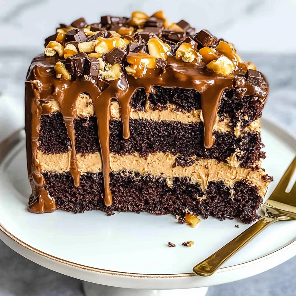 Chocolate Snickers Cake 1