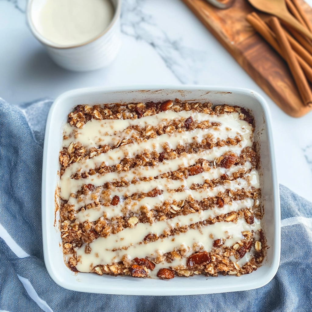 Cinnamon Roll Baked Oatmeal 1