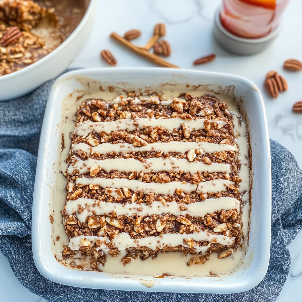 Cinnamon Roll Baked Oatmeal