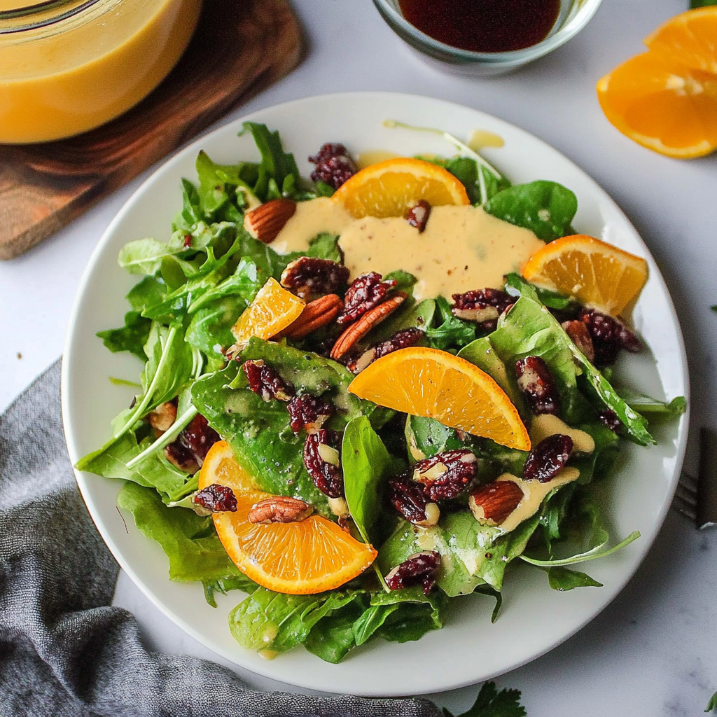 Salad with Citrus Vinaigrette and Sugared Pecans