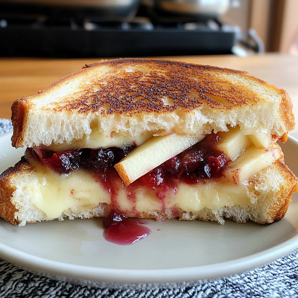 Brie, Apple and Cranberry Grilled Cheese