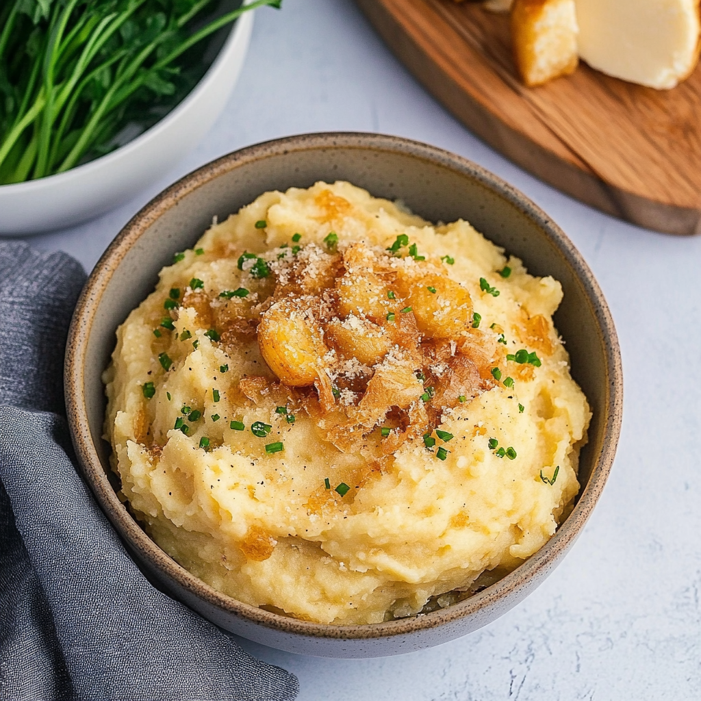 Caramelized Onion and Horseradish Mashed Potatoes