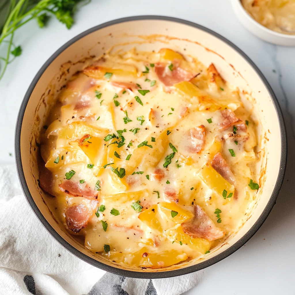 Ham and Potatoes au Gratin