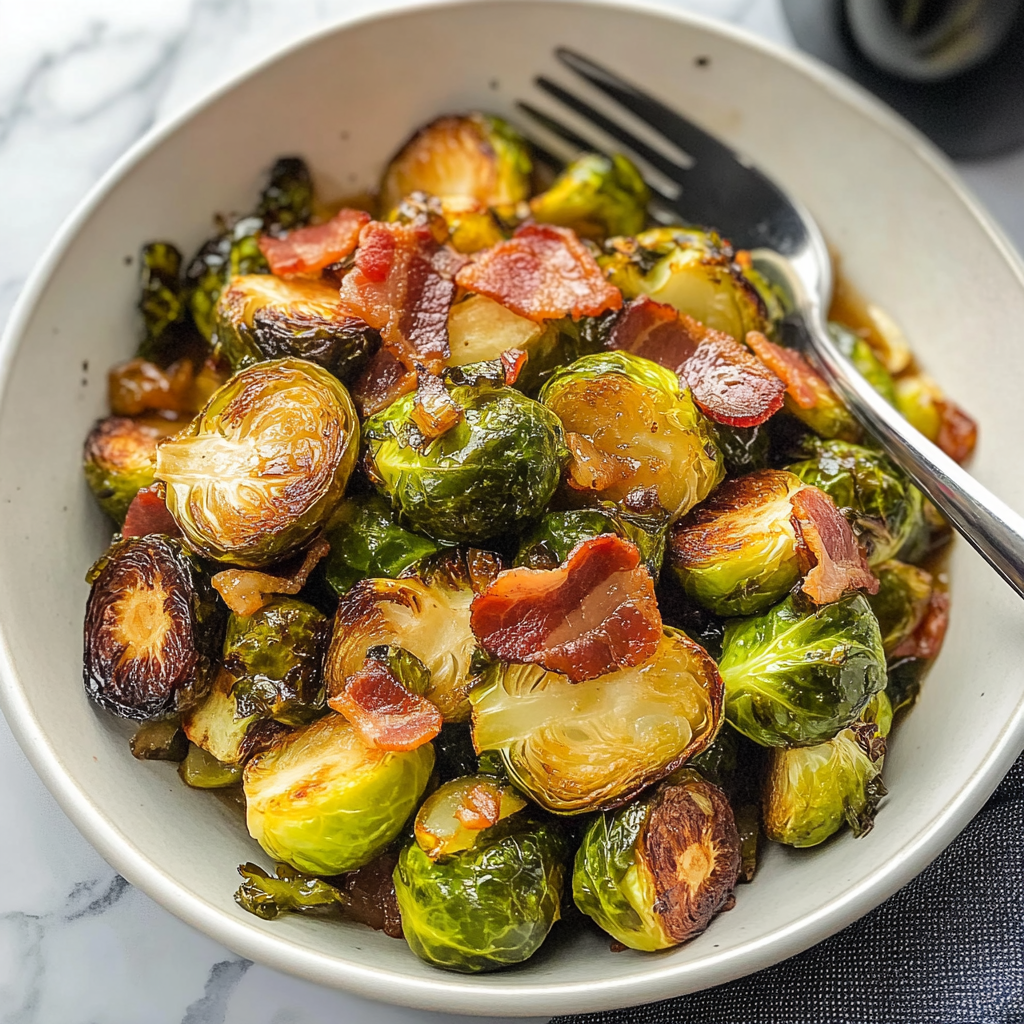 Roasted Brussels Sprouts with Lemon and Bacon