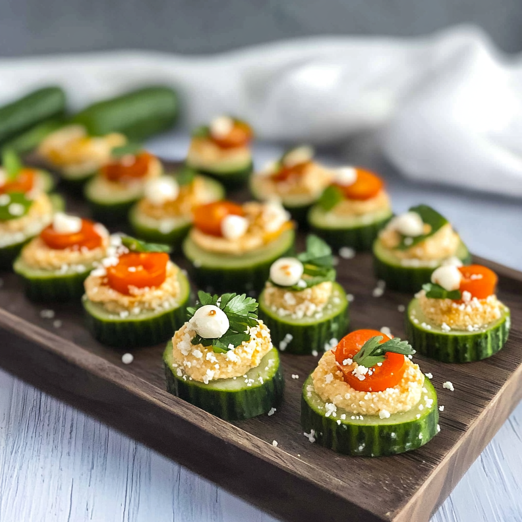 Cucumber And Hummus Bites