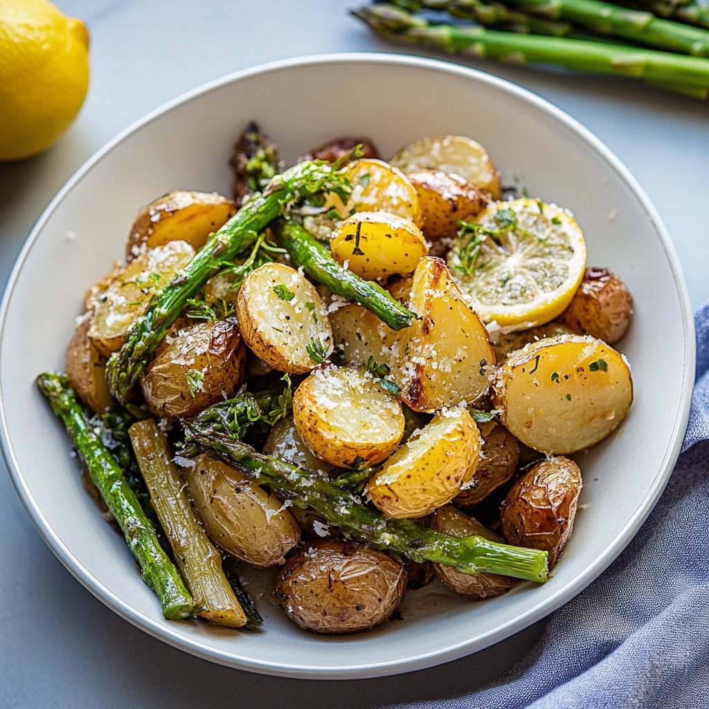 Lemon Roasted Potatoes And Asparagus 1