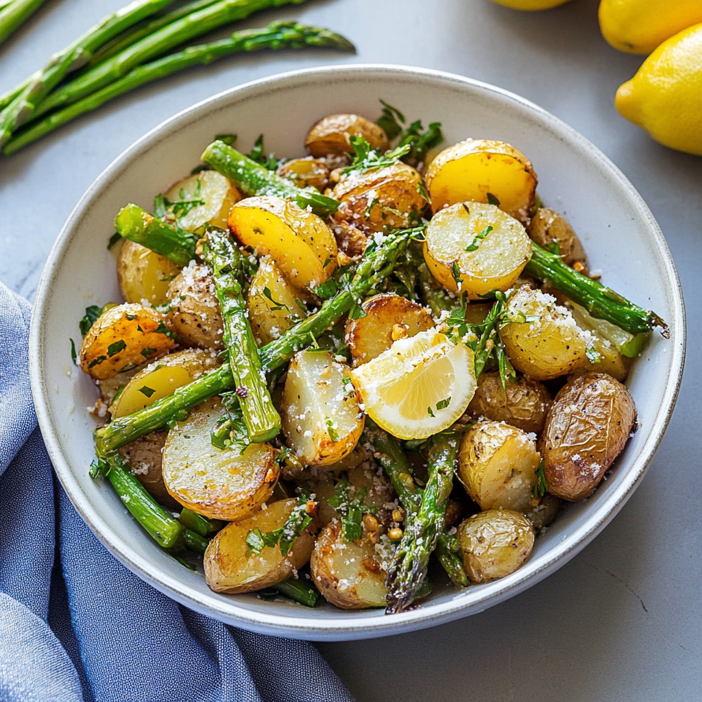 Lemon Roasted Potatoes And Asparagus