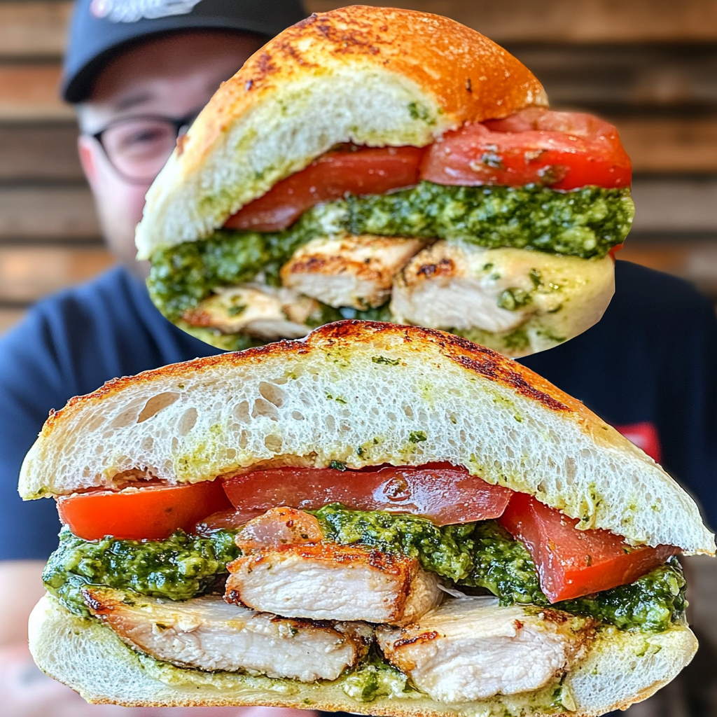 Pan Fried Chicken Pesto Sandwich
