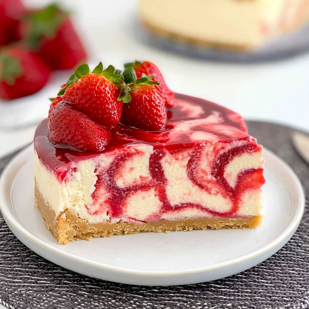Strawberry Swirl Cheesecake