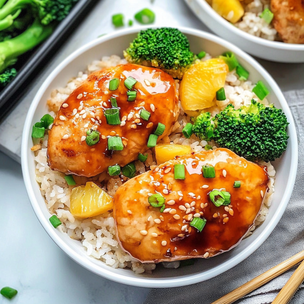 Teriyaki Pineapple Chicken Rice Stuffed Peppers