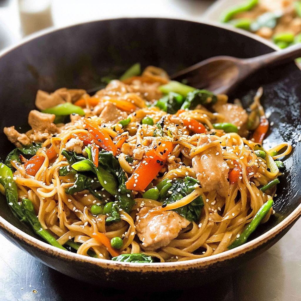 chicken stir fry with noodles