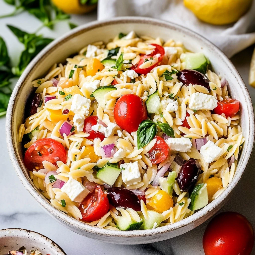 greek orzo pasta salad image 3