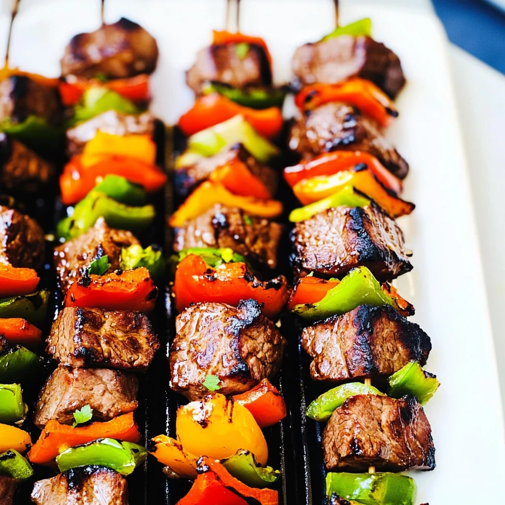 steak kabobs on the grill image 1