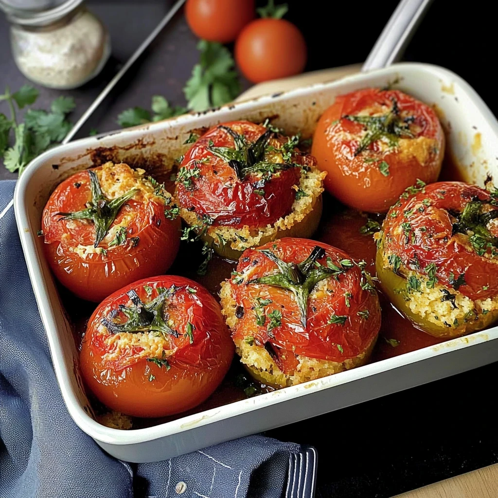 Tomates Farcies au Four - Savory Stuffed Tomatoes Recipe 2 tomates farcies au four image 3