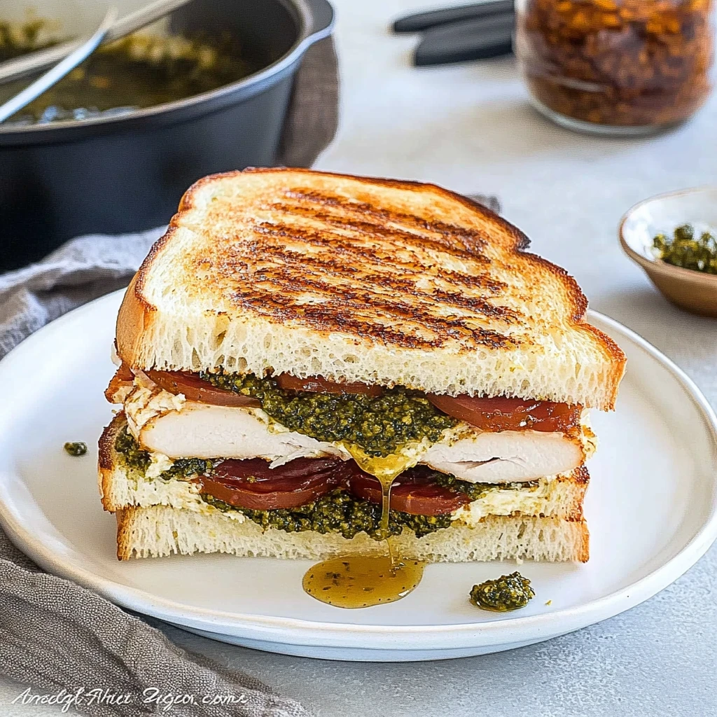 turkey pesto sandwich image 1