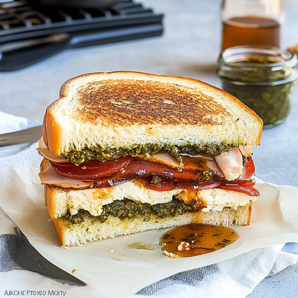 turkey pesto sandwich image 3